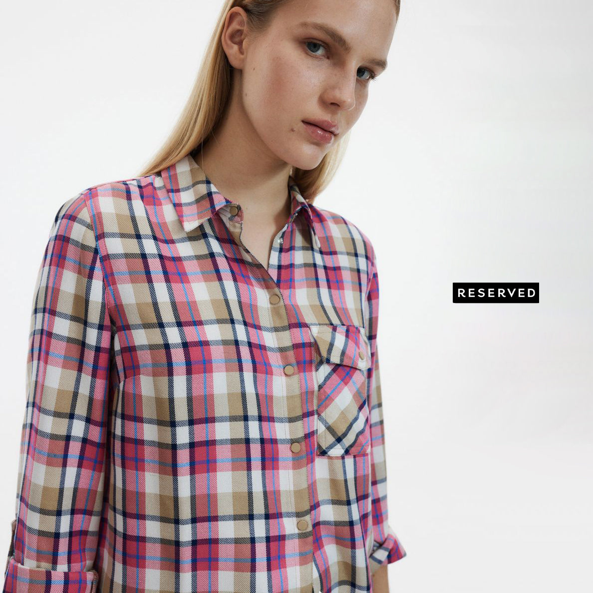 RESERVED Check viscose shirt