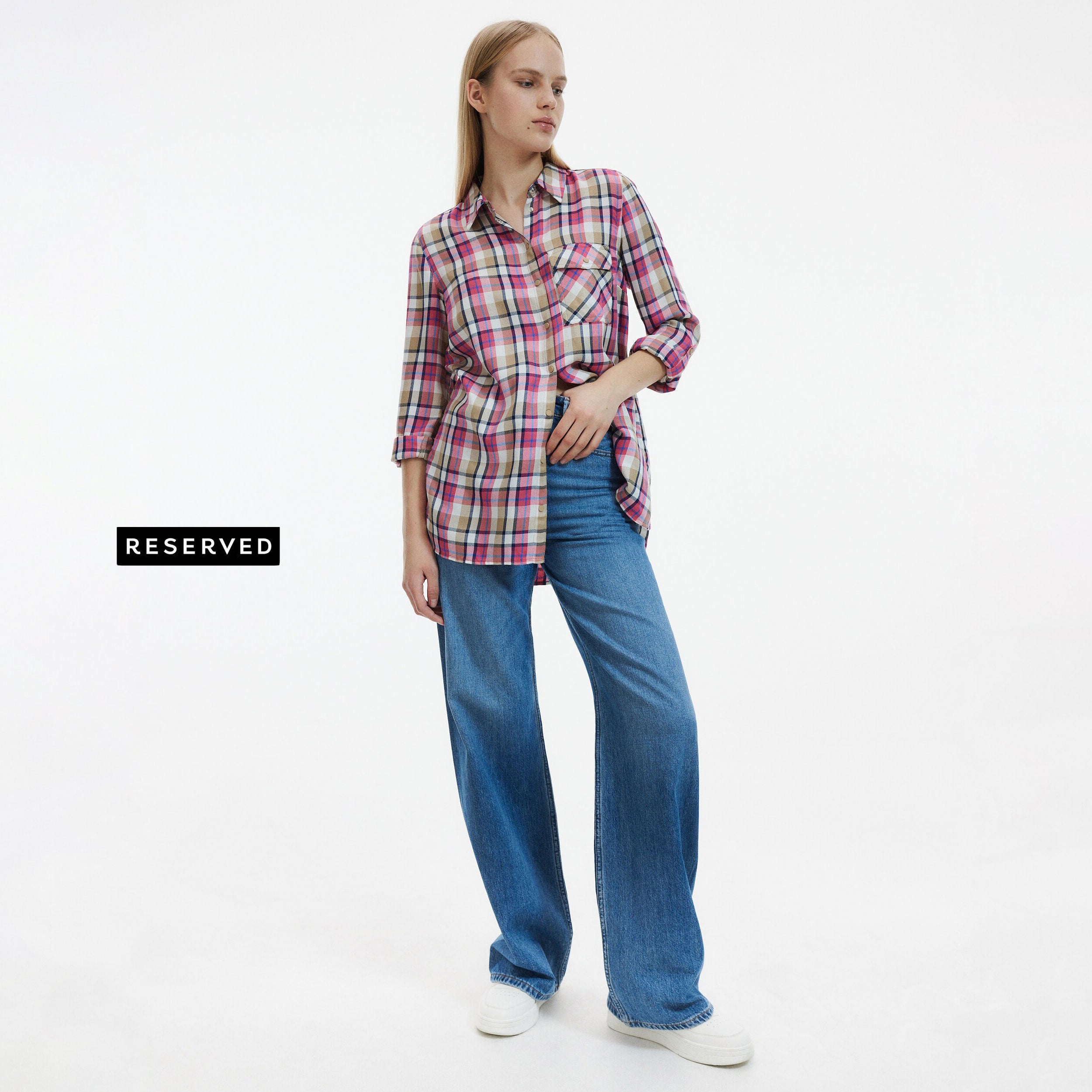 RESERVED Check viscose shirt